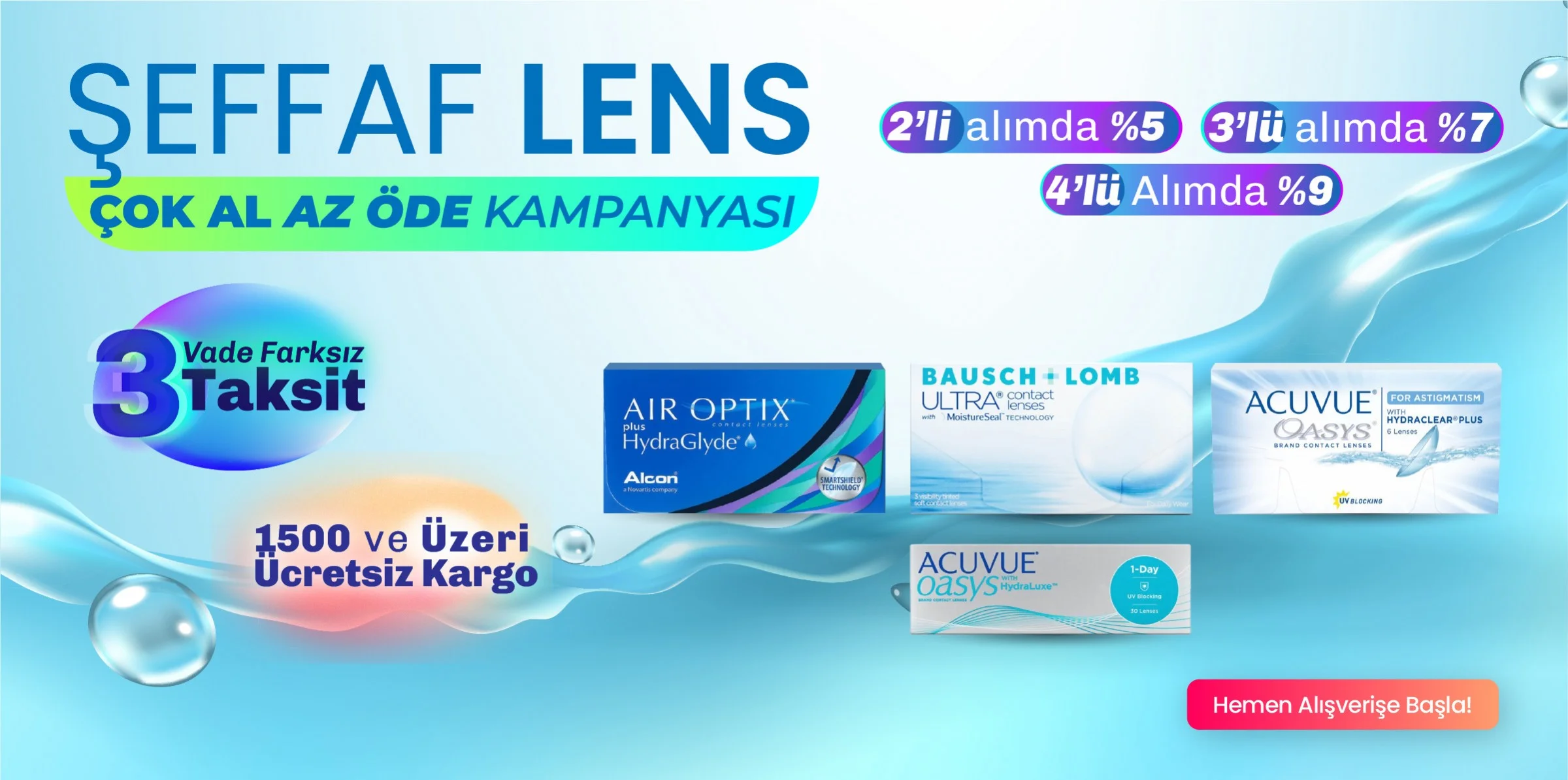 ŞEFFAF LENSLERDE ÇOK AL AZ ÖDE!